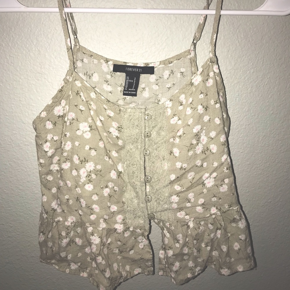 Forever 21 floral cropped tank top